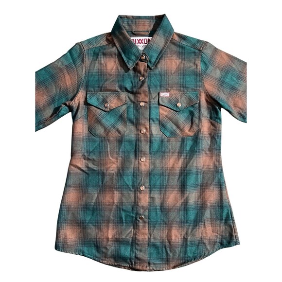 Dixxon Flannel The Widowmaker Brown & Dark Green Plaid Sz S Womens - Picture 2 of 11